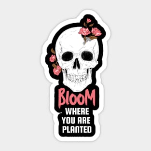 Bloom Skull Sticker